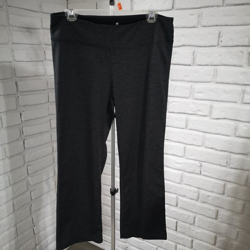 Tuff Athletics Ladies Dark Grey Straight Leg Size Large Yoga Pants